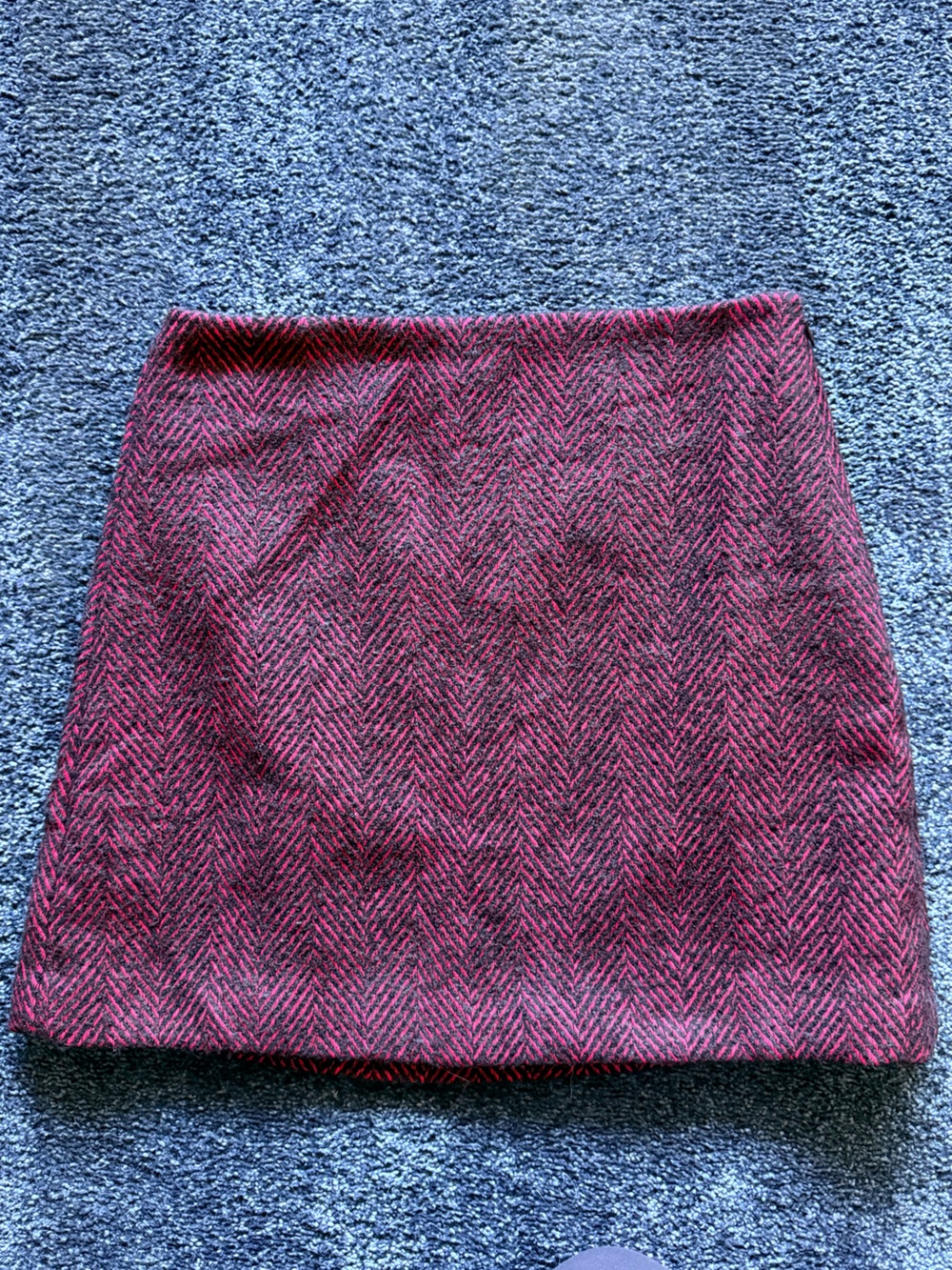 NWT LOFT Red Black Herringbone Mini Skirt Size 4